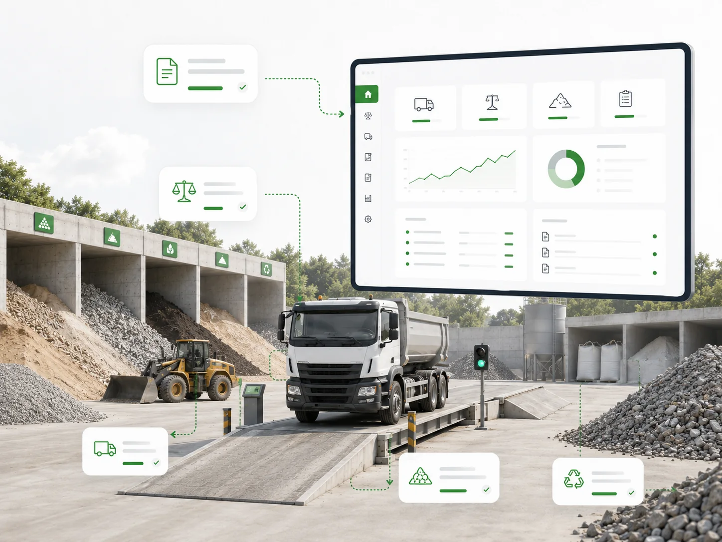 AWiKon Software für Schüttgüter mit Waage, Materialbewegungen, Lieferscheinen und Fakturierung